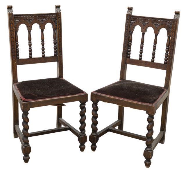 Appraisal: lot of Spanish Baroque style side chairs late th c