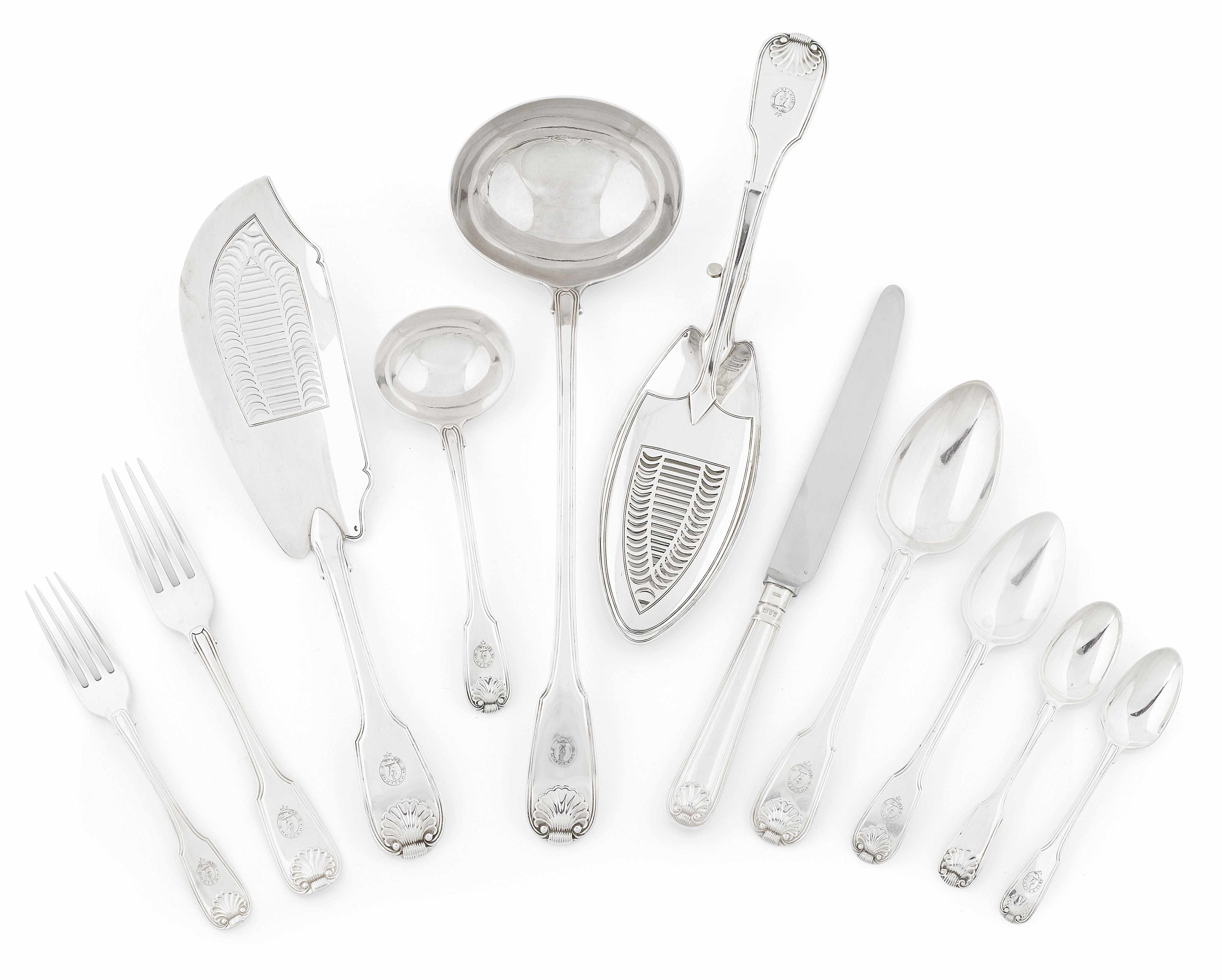 Appraisal: A late George III sterling silver part flatware service for