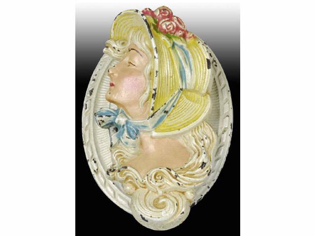 Appraisal: Young Girl in Bonnet Cast Iron Doorknocker Description cjo Judd