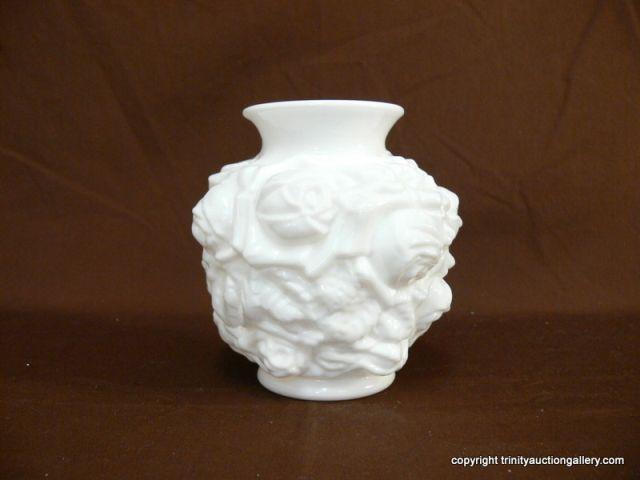 Appraisal: Vintage Imperial Milk Glass Rose Pattern Vase - Marked I