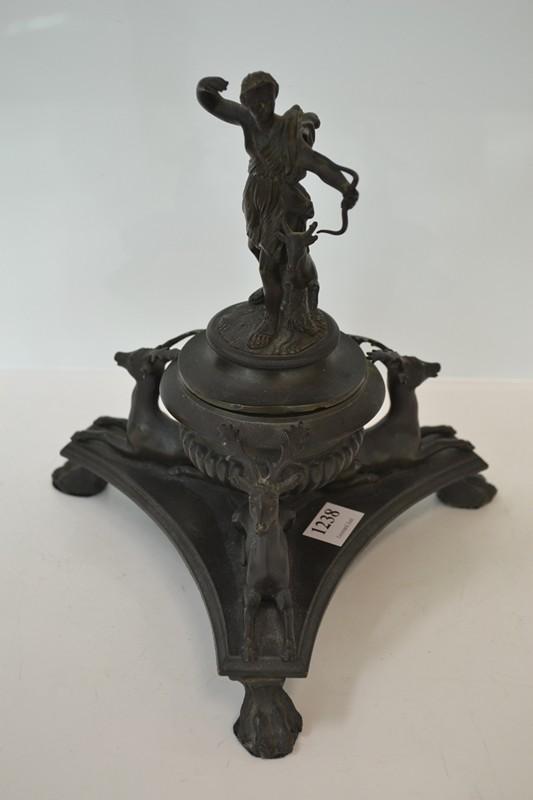 Appraisal: TH CENTURY TRI-FOOTED FIGURAL BRONZE PASTILLE BURNER GIFTED FROM BARON