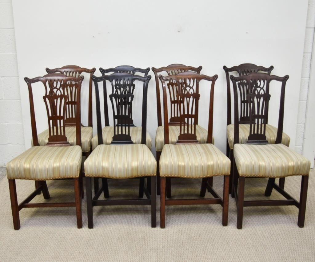 Appraisal: Assembled set of eight Chippendale mahogany side chairs circa one