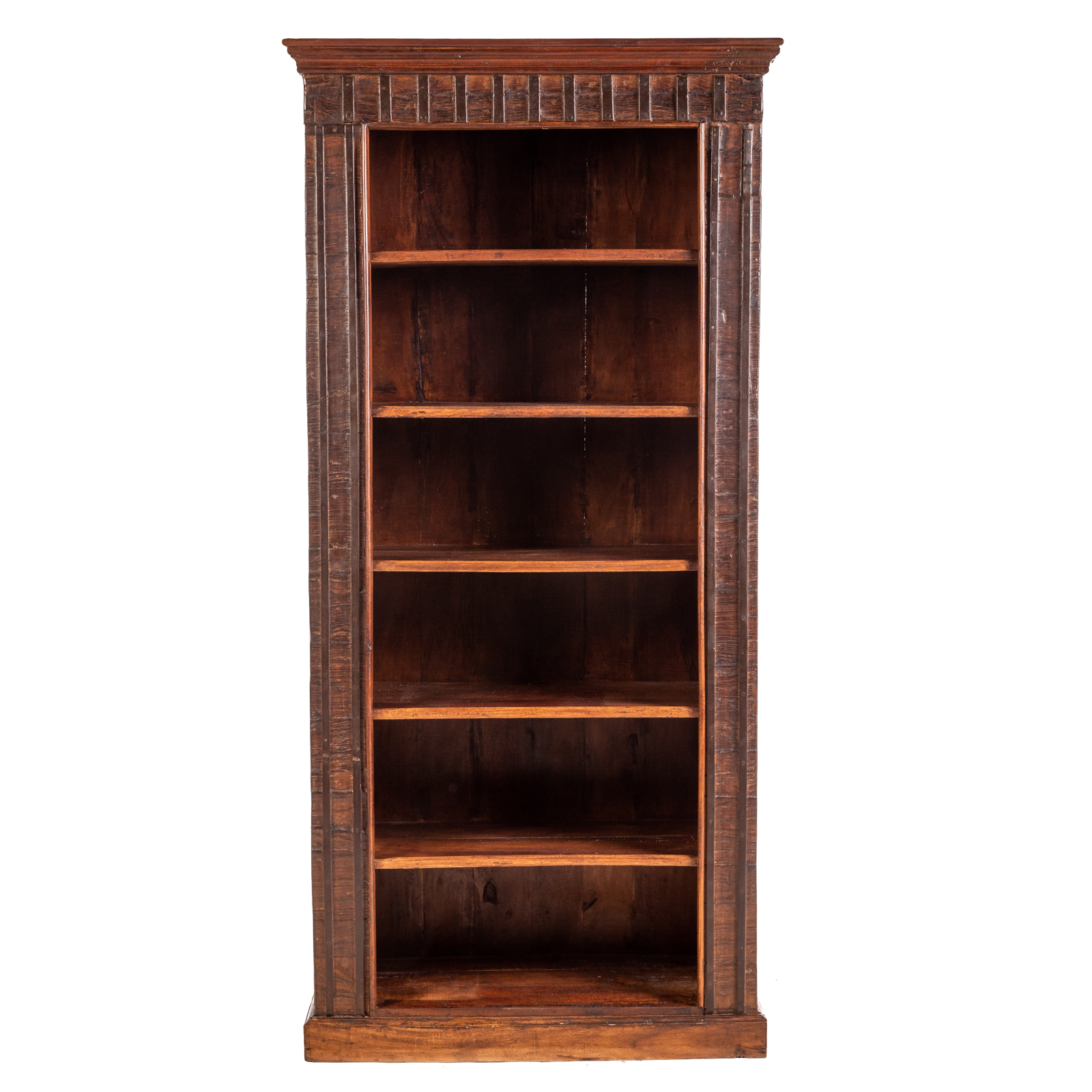 Appraisal: RUSTIC WOOD BOOKCASE th century molded edge bookcase with six