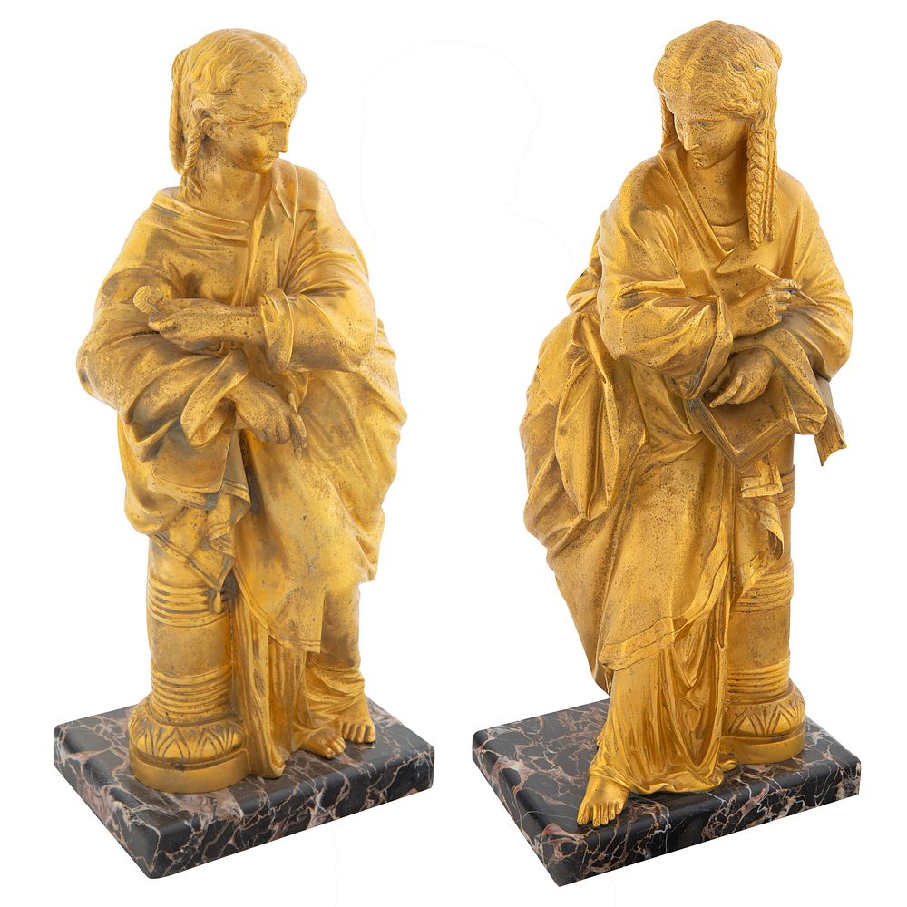 Appraisal: A PAIR OF ORMOLU ALLEGORICAL FIGURES LATE TH-EARLY TH CENTURY