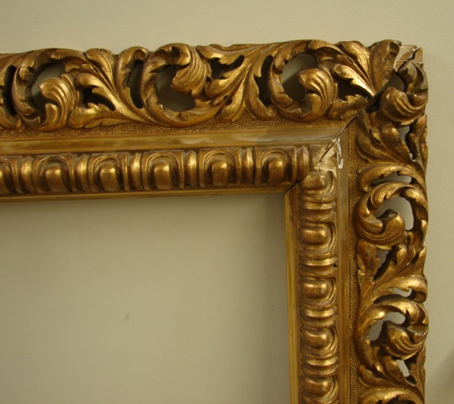 Appraisal: Victorian Gilt Carved Frame wide x sight x rabbet x