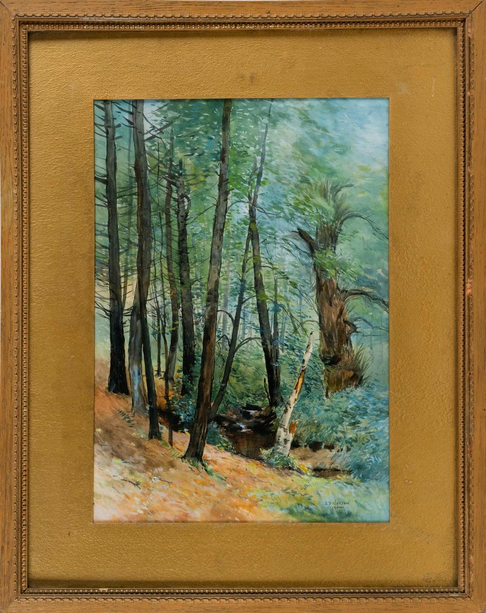 Appraisal: LOUIS DOYLE NORTON MAINE NEW HAMPSHIRE - FOREST INTERIOR WATERCOLOR