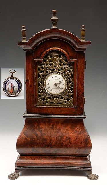 Appraisal: A TH CENTURY SWISS POCKET WATCH the white enamel convex