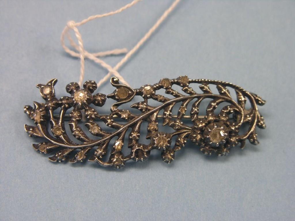 Appraisal: A Victorian rose-cut diamond brooch numerous small stones arranged in