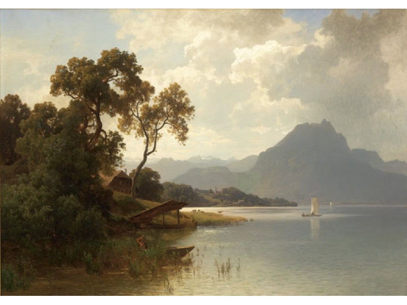 Appraisal: CARL JUNGHEIM GERMAN - Expansive landscape with distant mountains and