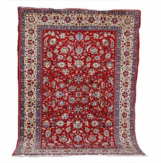 Appraisal: Persian Isfahan carpet ' '' x ' '' good overall