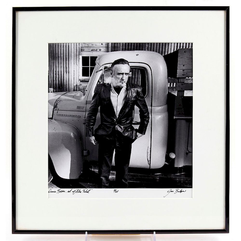 Appraisal: PORTRAIT PHOTOGRAPH OF DENNIS HOPPER BY JIM BRIDGES Numbered and