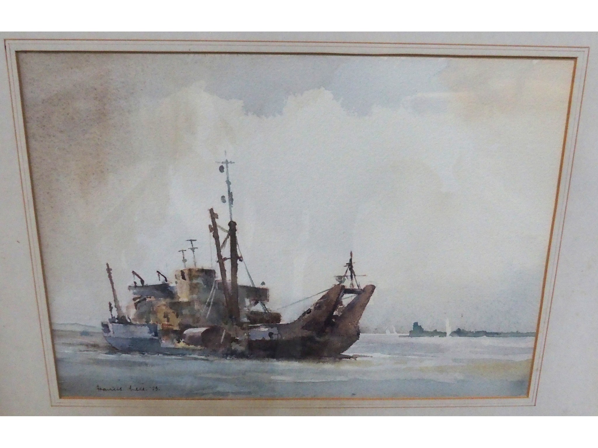 Appraisal: FRANCES LEKE Sailing vessels signed and dated watercolour