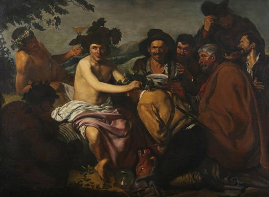 Appraisal: AFTER DIEGO VELAZQUEZ LOS BORACHOS oil on canvas th century