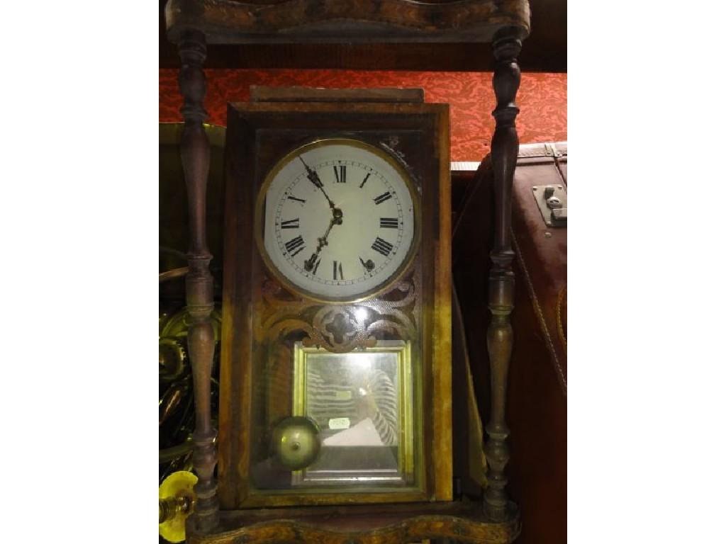 Appraisal: A late th century American wall clock with eight day