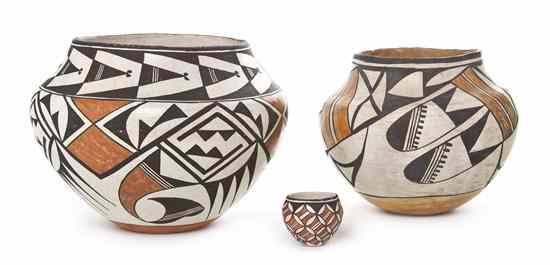 Appraisal: Two Acoma Pots Lucy M Lewis one of squat baluster