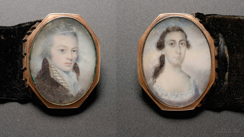 Appraisal: Two Portrait Miniatures of a Lady and a Gentleman c