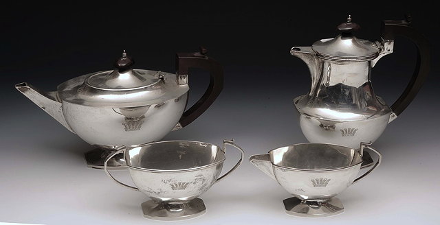 Appraisal: A SILVER FOUR PIECE TEA SERVICE by Israel Sigmund Greenberg