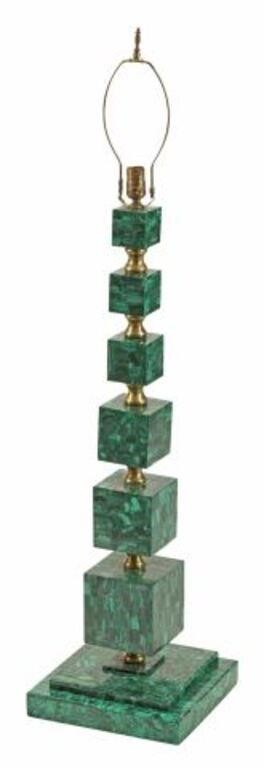 Appraisal: Art Moderne style malachite veneered floor lamp in need of