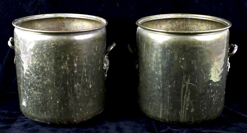 Appraisal: Set of Late th Century Large Brass Buckets Offered in