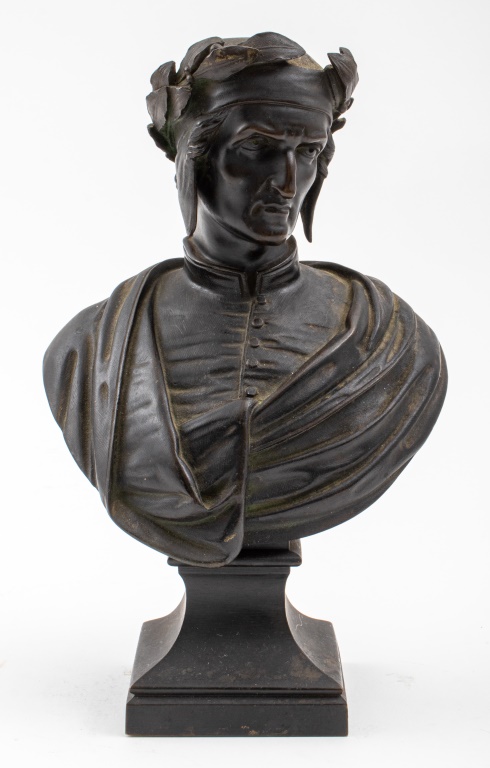 Appraisal: GRAND TOUR BRONZE BUST OF DANTE ALIGHIERI Grand Tour European