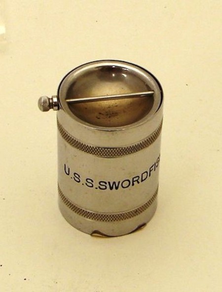 Appraisal: Chrome plated ashtray from the WWII submarine USS Swordfish The