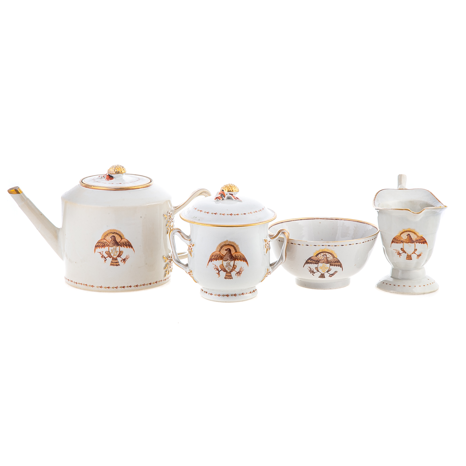 Appraisal: CHINESE EXPORT AMERICAN MARKET TEA SET Four pieces American Eagle