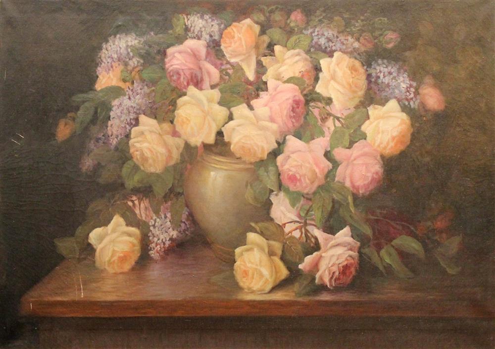 Appraisal: POSSIBLY ULPIANO CHECA SPANISH - STILL LIFE OF ROSES Oil