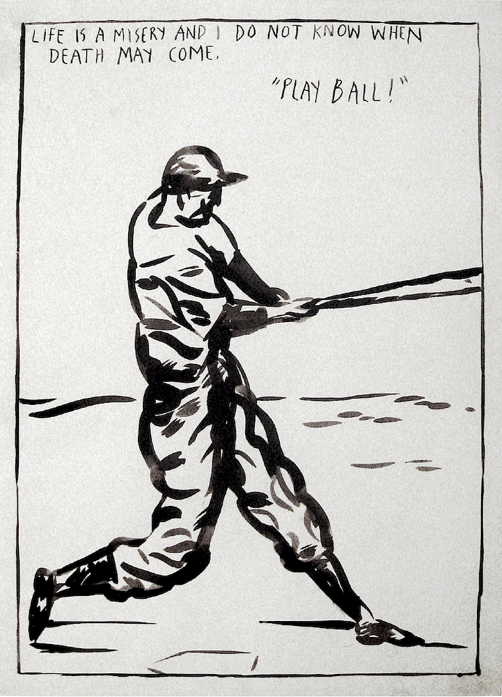 Appraisal: Raymond Pettibon Play Ball Silkscreen Outside of the edition of