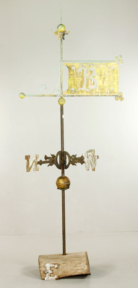 Appraisal: - Weathervane and Stand Weathervane and directionals with B flag