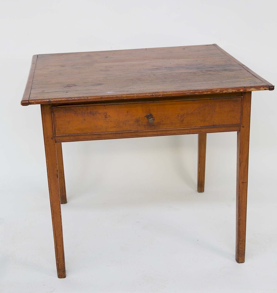 Appraisal: American Pine One Drawer Tavern Table th Century American Pine