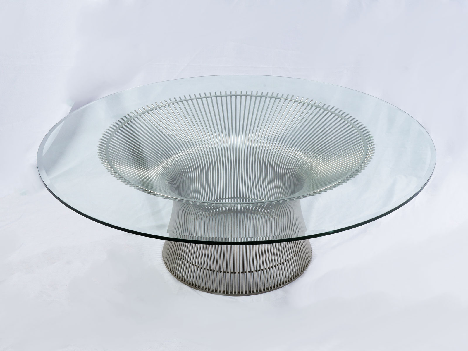 Appraisal: WARREN PLATNER COFFEE TABLE Warren Platner table with a chromed