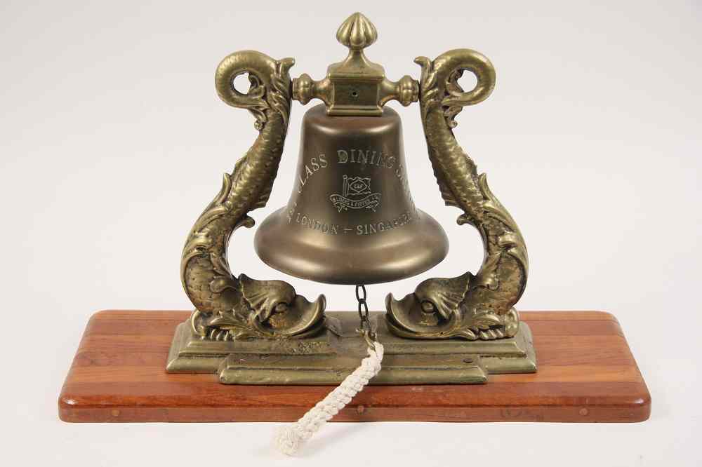 Appraisal: MINIATURE SHIPS' BELL - Miniature Bronze Ship's Bell mounted on