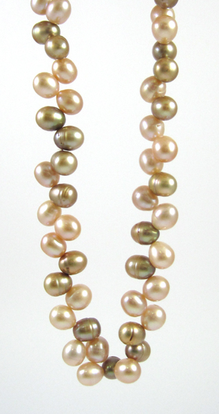 Appraisal: PRINCESS LENGTH PINK PEARL NECKLACE measuring inches in length and