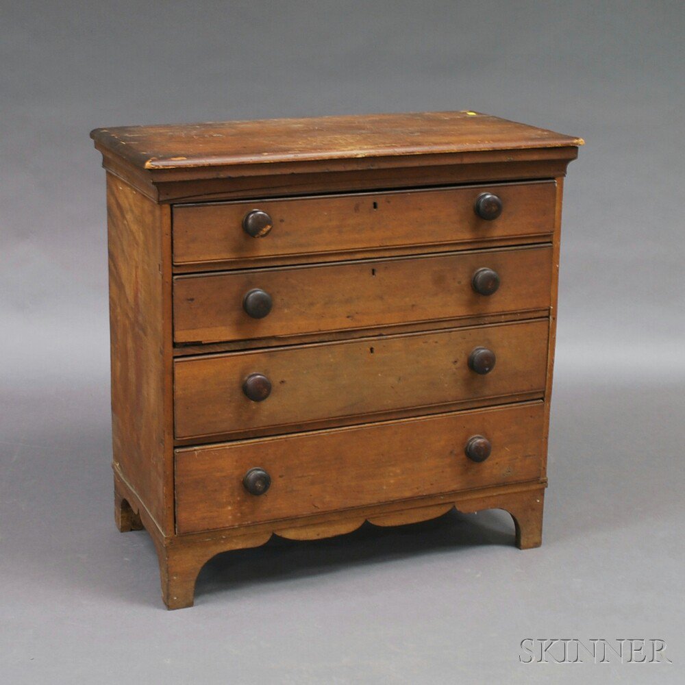 Appraisal: Country Chippendale Maple Chest of Drawers New England late th