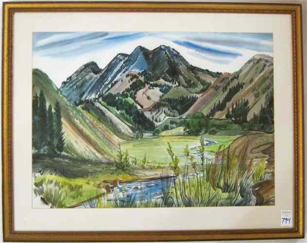 Appraisal: RUTH ELISE HALVORSEN WATERCOLOR ON PAPER Portland Oregon - Valley