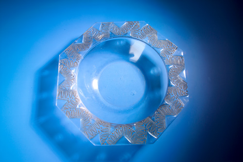 Appraisal: R LALIQUE Bowl Chantilly c clear and frosted with sepia