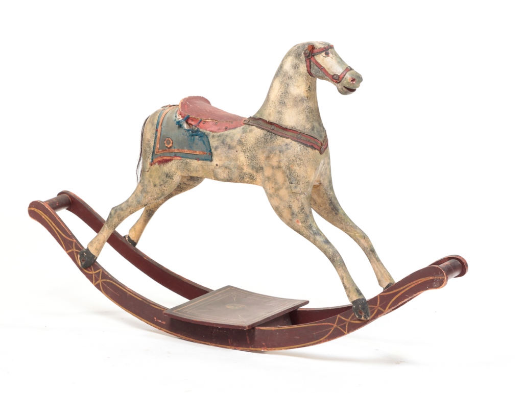 Appraisal: ROCKING HORSE American or German late th-early th century Carved