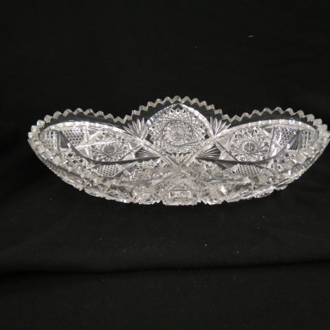 Appraisal: Cut Glass Celery Dish fancy overall cut work brilliant period