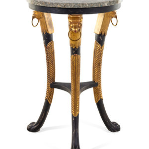 Appraisal: A Regency Style Painted and Parcel Gilt Marble Top Side