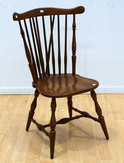 Appraisal: A th Century walnut spindleback chair