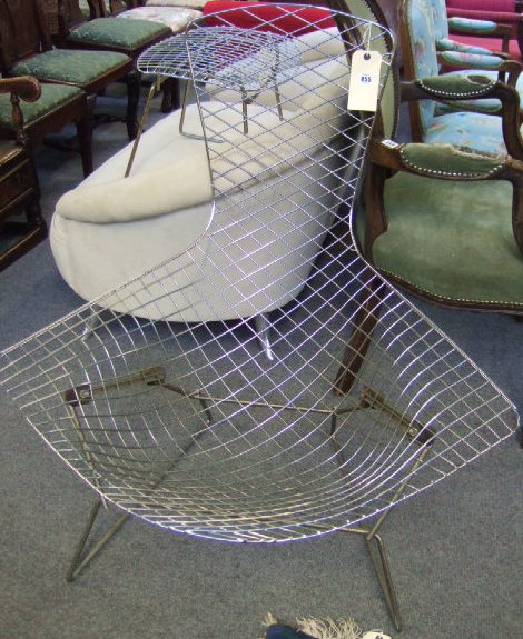 Appraisal: A th century steel framed 'Bird' chair by HARRY BERTOIA