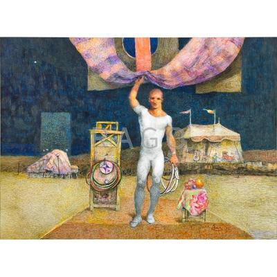 Appraisal: John B Lear Jr American - Circus Mixed media on