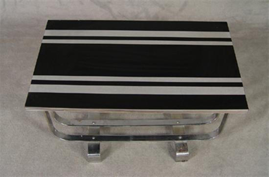 Appraisal: Art Deco Coffee Table Chrome plated metal with metal inset