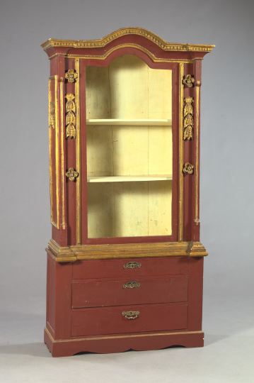 Appraisal: Provincial Polychromed and Parcel Gilt Bookcase late th century on