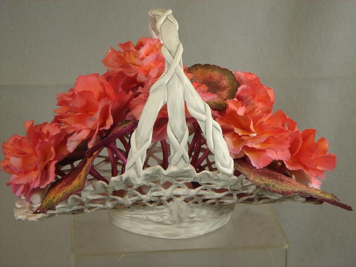 Appraisal: English Bone China floral basket Victorian Splendour made for Connoisseur