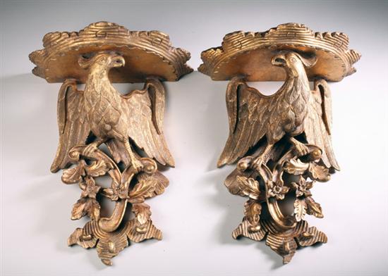 Appraisal: PAIR ROCOCO-STYLE GILT COMPOSITION WALL BRACKETS th century Scrolling support