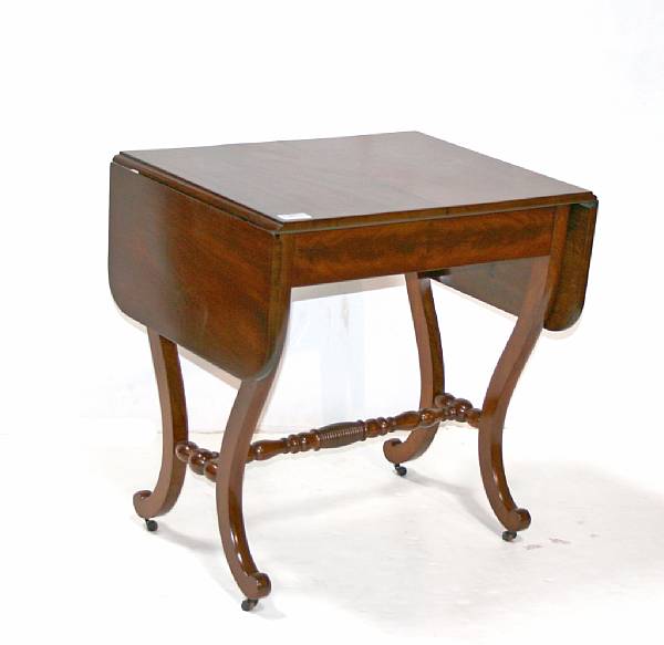 Appraisal: A Continental mahogany drop leaf table first half th century