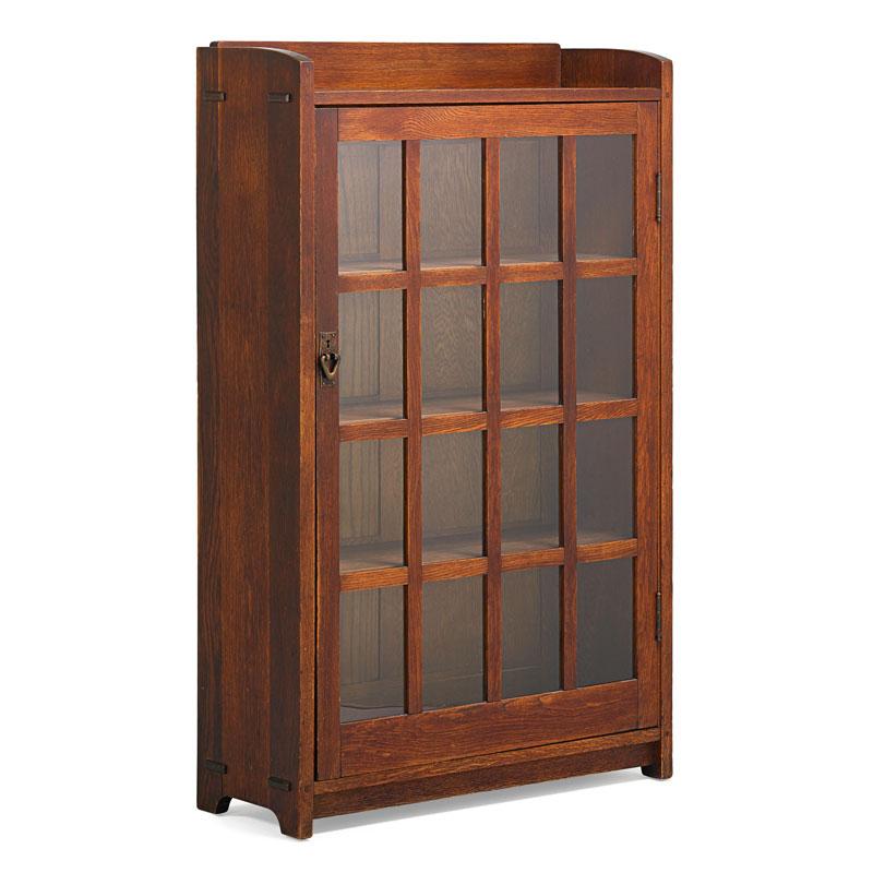 Appraisal: GUSTAV STICKLEY Single-door bookcase Condition Report Overall very good original