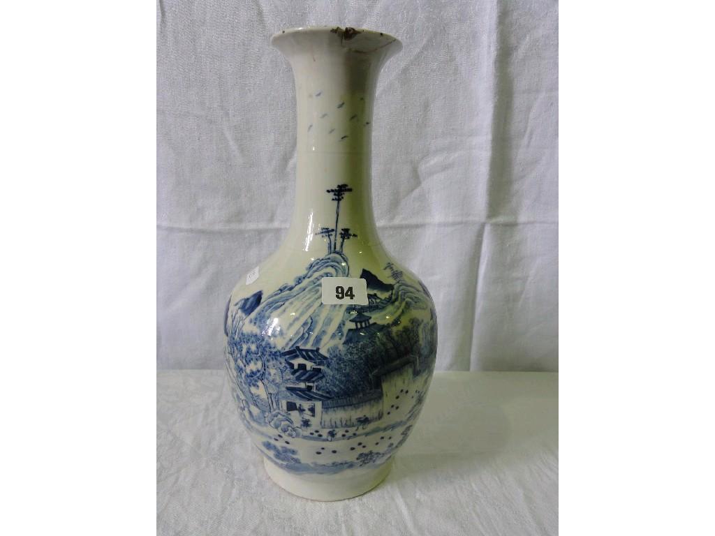 Appraisal: A th century oriental blue and white vase with painted