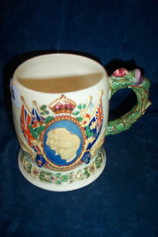 Appraisal: A Fieldings Crown Devon tankard commemorating the coronation of King